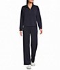 Multiples Petite Size Quarter Zip Mock Neck Long Raglan Sleeve Top - Image 3