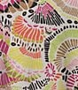 Multiples Petite Size Slub Knit Georgette Multi Print Scoop Neck 3/4 Flounce Sleeve Fitted Top, Color:Multi - Image 4