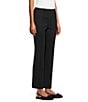 Multiples Petite Size Solid 4-Way Stretch Ponte Elastic No-Waist Pintuck Pull-On Ankle Pants, Color:Midnight - Image 3