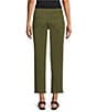 Multiples Petite Size Solid Garment Dyed Straight Leg Fringe Hem Pull-On Ankle Coordinating Pants - Image 2