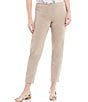 Color:Stone - Image 1 - Slimsation® by Multiples Petite Size Stretch Twill Pull-On Ankle Pants