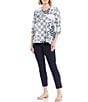 Color:Denim - Image 3 - Slimsation® by Multiples Petite Size Stretch Twill Pull-On Ankle Pants