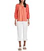 Multiples Petite Size Twill Pull-On Crop Pants - Image 3