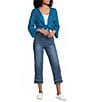 Multiples Petite Size Twill Pull-On Crop Jeans - Image 6