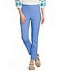 Slimsation® by Multiples Petite Size Wide Waistband Pull-On Plain Weave Ankle Pants - Image 1