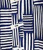 Multiples Petite Size Woven Spliced Stripe Collared 3/4 Turn-Up Sleeve Button-Front Shirt - Image 6