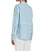 Multiples Petite Size Yarn-Dye Stripe Point Collar Long Roll-tab Sleeve Button-Front Shirt - Image 6