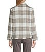 Multiples Plaid Point Collar Long Sleeve Button Front Fringe Jacket, Color:Multi - Image 3