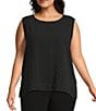 Multiples Plus Size Clipped Jacquard 2 Piece Jacket & Matching Tank - Image 3