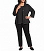 Multiples Plus Size Clipped Jacquard 2 Piece Jacket & Matching Tank - Image 5