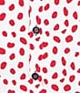 Multiples Plus Size Crinkle Woven Printed Wire Collar 3/4 Sleeve Hi-Low Hem Button Front Shirt, Color:Fiery Red - Image 6