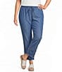 Multiples Plus Size Drawstring Elastic Waist Pull-On Crop Pants - Image 1