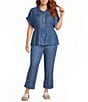Multiples Plus Size Drawstring Elastic Waist Pull-On Crop Pants - Image 3
