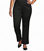 Multiples Plus Size Faux Suede Flared Ankle Length Pull-On Pants - Image 1