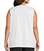 Multiples Plus Size High Crew Neck Sleeveless Knit Tank - Image 2