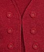 Multiples Plus Size Knit 3/4 Flounce Sleeve Long Cardigan Matching Shell Set, Color:Crimson - Image 5