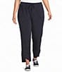 Multiples Plus Size Knit Drawstring Tulip Hem Lantern Pants - Image 1