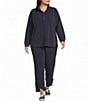 Multiples Plus Size Knit Drawstring Tulip Hem Lantern Pants - Image 3