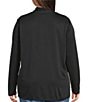 Multiples Plus Size Knit Mock Neck Long Sleeve Popover Top, Color:Black - Image 2