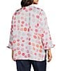 Multiples Plus Size Shimmer Woven Dot Print Point Collar 3/4 Turn-Up Sleeve Button-Front Shirt - Image 4