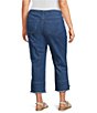 Multiples Plus Size Solid Denim 4-Way Stretch Double Fringe Trim Hem Crop Pants - Image 4
