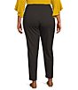 Color:Deep Charcoal - Image 2 - Slimsation® by Multiples Plus Size Solid Ease-Y-Fit Knit Pull-On Ankle Pants