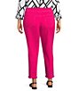Multiples Plus Size Solid Garment Dyed Functional Pockets Straight Leg Fringe Hem Pull-On Ankle Pants - Image 2