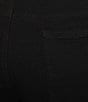 Color:Black Denim - Image 4 - Plus Size Solid Stretch Denim Straight Leg Embellished Fringe Hem Pull-On Jeans