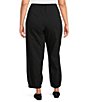 Multiples Plus Size Solid Twill No Waist Side Panel Elastic Hem Cropped Pants - Image 2