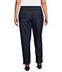 Multiples Plus Size Stretch Relaxed Pull-On Ankle Jeans, Color:Midnight Indigo - Image 2