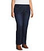 Multiples Plus Size Stretch Relaxed Pull-On Ankle Jeans, Color:Midnight Indigo - Image 3