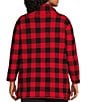 Multiples Plus Size Sweater Knit Plaid Cowl Neck 3/4 Sleeve Top - Image 2