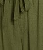 Multiples Plus Size Textured Woven Slub Drawstring Fringe Band Cropped Coordinating Pants - Image 4