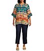 Multiples Plus Size Two-Way Stretch Garment Dyed Crop Pant - Image 3