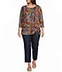 Multiples Plus Size Two-Way Stretch Garment Dyed Crop Pants - Image 3