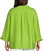 Multiples Plus Size Woven Point Collar 3/4 Turn-Up Cuff Sleeve Button-Front Shirt - Image 2