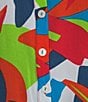 Multiples Printed Point Collar 3/4 Turn Up Cuff Sleeve High-Low Button-Front Shirt - Image 4
