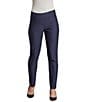 Color:Midnight - Image 1 - Slimsation® by Multiples Flat Front Straight Leg Functional Pockets Pull-On Ankle Pants