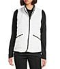 Multiples Quilted Woven Stand Collar Sleeveless Fitted Vest, Color:Winter White - Image 2