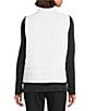 Multiples Quilted Woven Stand Collar Sleeveless Fitted Vest, Color:Winter White - Image 3
