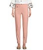 Multiples Slimsation® by Multiples Relaxed Tapered Leg Tummy Control Pull-On Ankle Pants, Color:Blush - Image 1