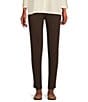 Color:Chocolate - Image 1 - Slimsation® by Multiples Relaxed Tapered Leg Tummy Control Pull-On Ankle Pants