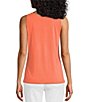 Color:Coral - Image 2 - Scoop Neck Sleeveless Fitted Knit Tank