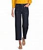 Multiples Slimsation® by Multiples Double Top Stitch Front Seam Fringe Cropped Pant - Image 1