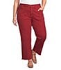 Multiples Slimsation® by Multiples Plus Size Double Top Stitch Front Seam Fringe Cropped Pant - Image 1