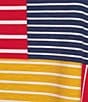 Color:Patch Multi - Image 4 - Slub Knit Patch Print Crew Neck Cap Dolman Sleeve Hi-Low Hem Fitted Top