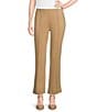 Multiples Solid 4-Way Stretch Ponte Elastic No-Waist Pintuck Pull-On Ankle Pants, Color:Tan - Image 1