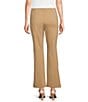 Multiples Solid 4-Way Stretch Ponte Elastic No-Waist Pintuck Pull-On Ankle Pants, Color:Tan - Image 2