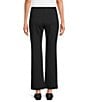 Multiples Solid 4-Way Stretch Ponte Elastic No-Waist Pintuck Pull-On Ankle Pants, Color:Black - Image 2