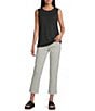 Multiples Solid Garment Dyed 4-Way Stretch Pull-On Crop Pants - Image 3